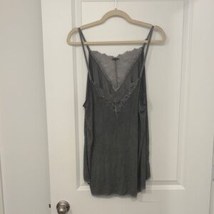 NWOT POL Charcoal Lace Trim Camisole